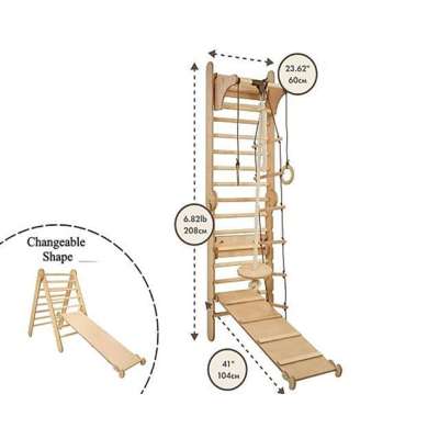 LULILO 6-in-1 Children's Gym Set for the Room Slide and Swing