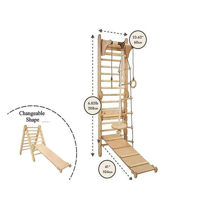 LULILO 6-in-1 Children's Gym Set for the Room Slide and Swing