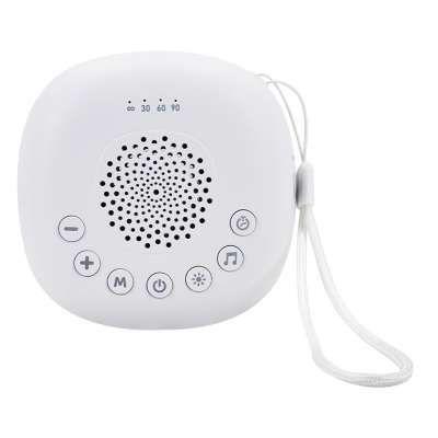 Night light with white noise generator for babies featuring 8 light colors