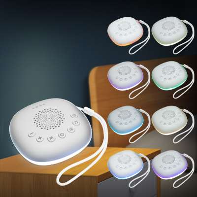 Night light with white noise generator for babies featuring 8 light colors