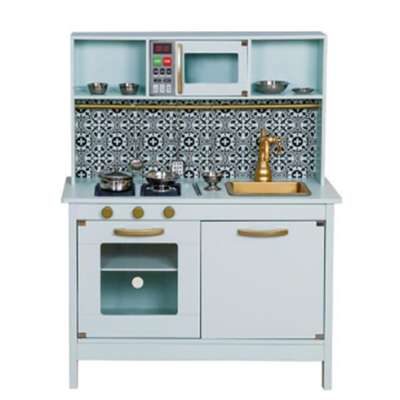 Wooden MDF children's kitchen with sound effects mint green