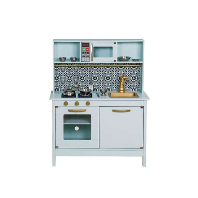 Wooden MDF children's kitchen with sound effects mint green