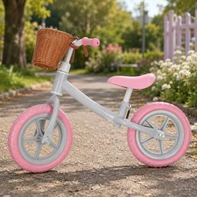Rowerek biegowy Trike Fix Balance z koszykiem różowy