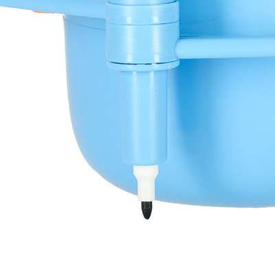 Interactive robot toy for learning to draw flashcards colored markers blue
