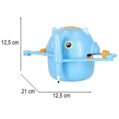 Interactive robot toy for learning to draw flashcards colored markers blue