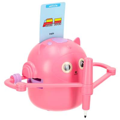 Interactive robot toy for learning to draw flashcards colored markers pink