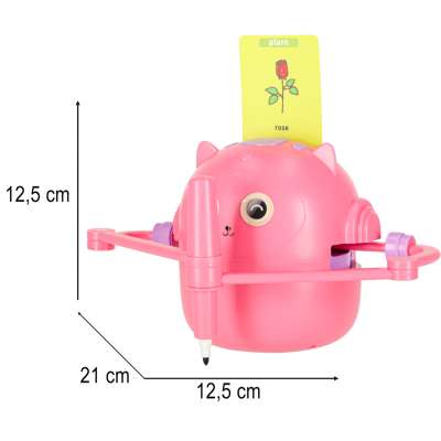 Interactive robot toy for learning to draw flashcards colored markers pink