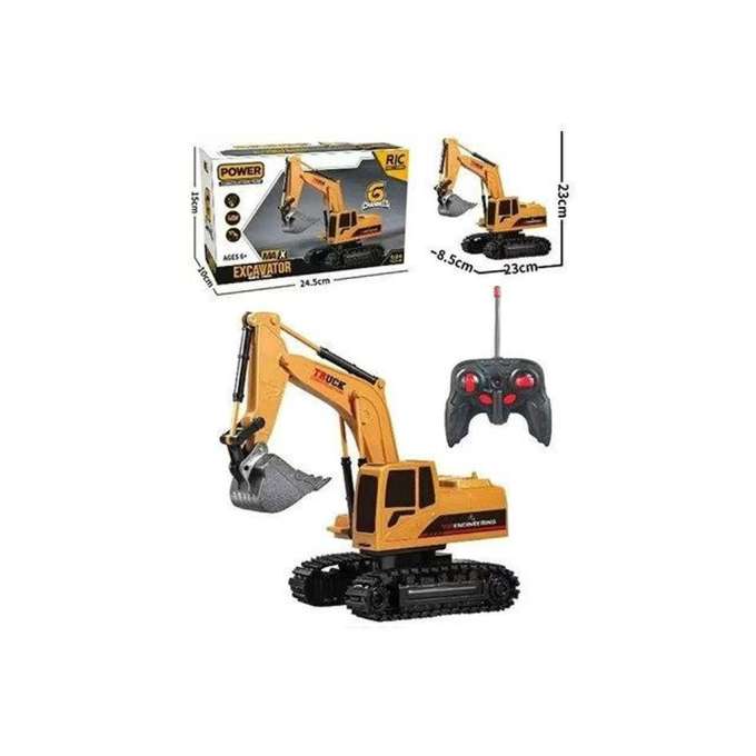 Koparka zdalnie sterowana 1:24 6CH obrót 360° USB na gąsienicach