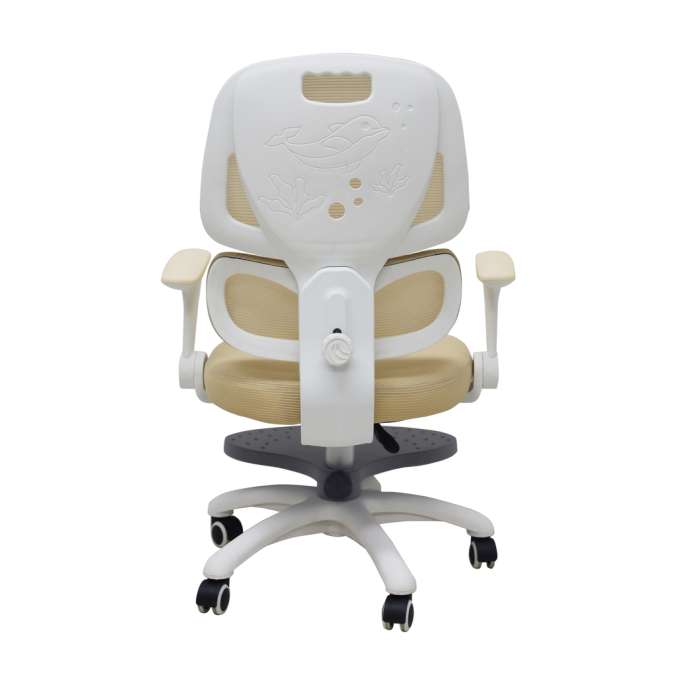 Krzesło do biurka dla dziecka fotel ergonomiczny obrotowy regulowany beżowy