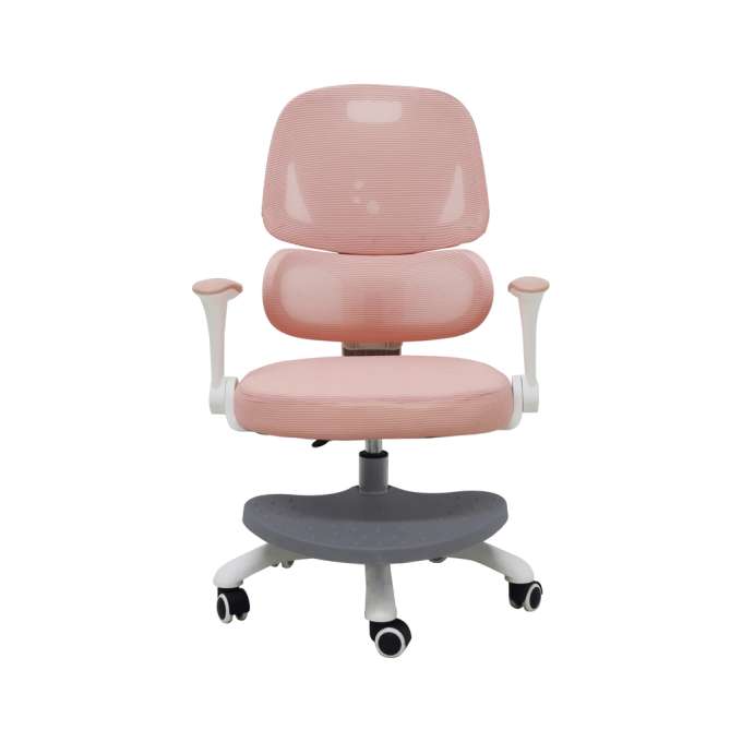 Krzesło do biurka dla dziecka fotel ergonomiczny obrotowy regulowany różowy