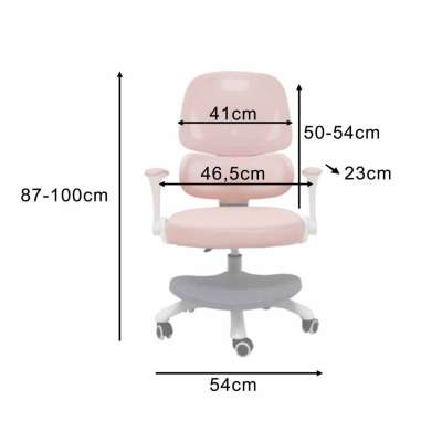 Krzesło do biurka dla dziecka fotel ergonomiczny obrotowy regulowany różowy