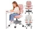 Krzesło do biurka dla dziecka fotel ergonomiczny obrotowy regulowany różowy 1