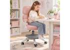 Krzesło do biurka dla dziecka fotel ergonomiczny obrotowy regulowany różowy 10