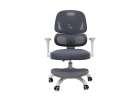 Krzesło do biurka dla dziecka fotel ergonomiczny obrotowy regulowany szary 2