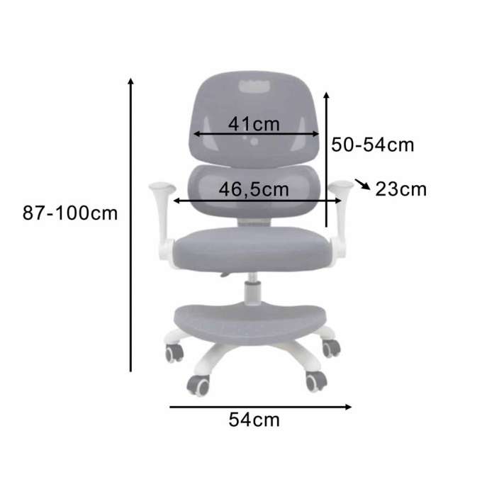 Krzesło do biurka dla dziecka fotel ergonomiczny obrotowy regulowany szary