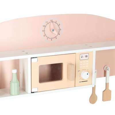 Kuchnia dla dzieci drewniana  MDF MODERN CLASSIC akcesoria 82cm różowa