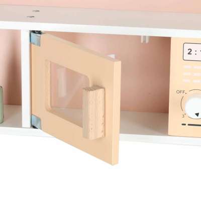 Kuchnia dla dzieci drewniana  MDF MODERN CLASSIC akcesoria 82cm różowa