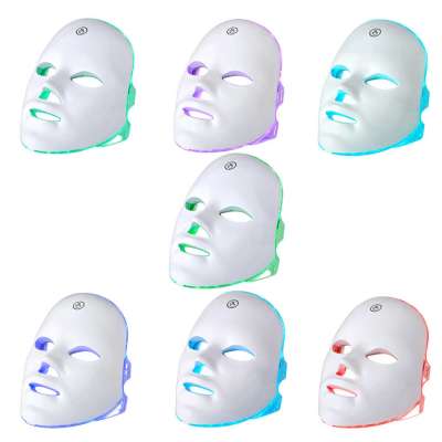 LED Face Mask for Skincare 90 LEDs 7 Light Colors Photon Therapy