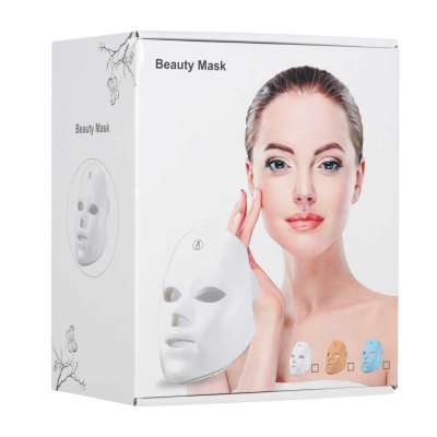 LED Face Mask for Skincare 90 LEDs 7 Light Colors Photon Therapy