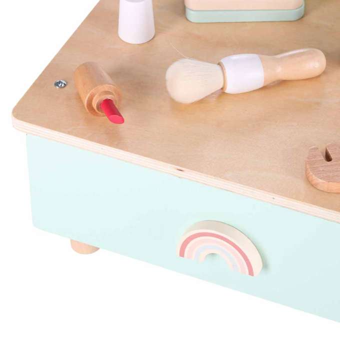 LULILO Mini Wooden Dressing Table for Girls with LED Mirror and Accessories