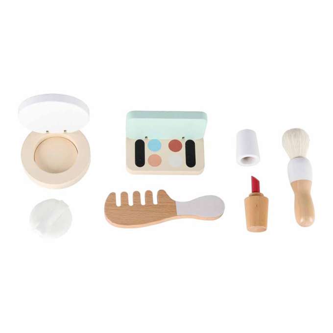 LULILO Mini Wooden Dressing Table for Girls with LED Mirror and Accessories