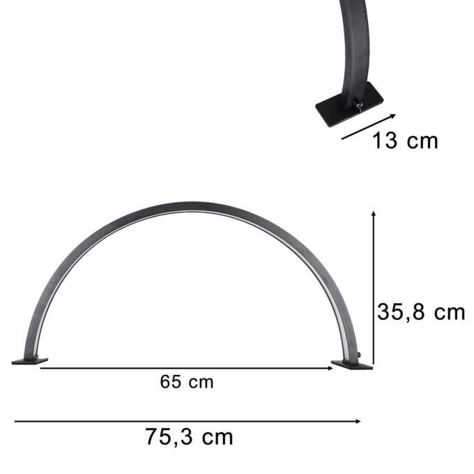Lampa kosmetyczna LED bezcieniowa biurkowa do manicure paznokci łuk czarna