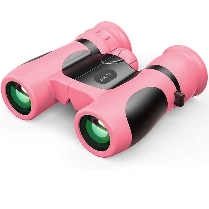 Lornetka dla dzieci do obserwacji ptaków nieba 8x 21mm HD pokrowiec różowa
