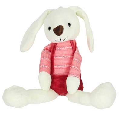 Maskotka pluszak przytulanka królik w czerwonych spodenkach 36 cm