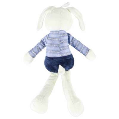 Maskotka pluszak przytulanka królik w niebieskich spodenkach 36 cm