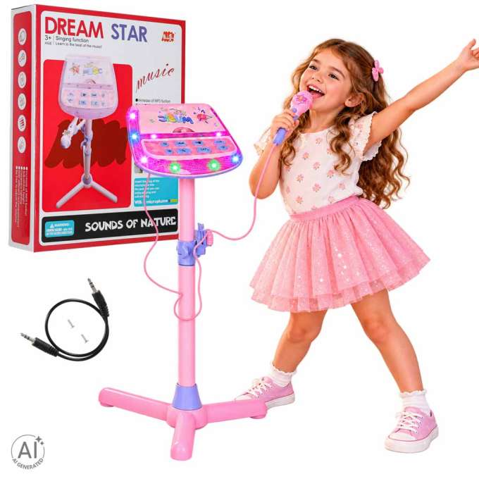Microphone on a stand karaoke set for kids MP3 player sound effects
