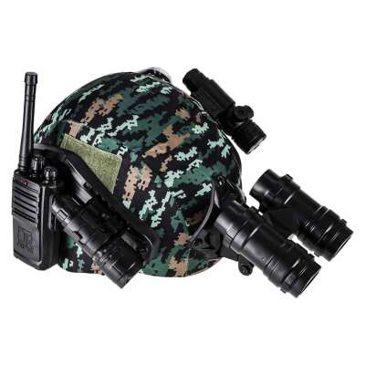 Military soldier set helmet walkie-talkie binoculars flashlight