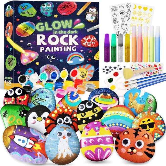 Painting stones 10 stones paint markers decorations glitter