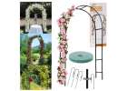Pergola ogrodowa metalowa łuk uchwyt na róże kwiaty pnącza 240cm zielony 2