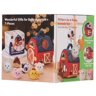 Plush sensory activity house sorter farm animals educational toy