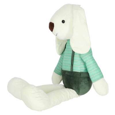 Plush toy rabbit in green shorts 70 cm
