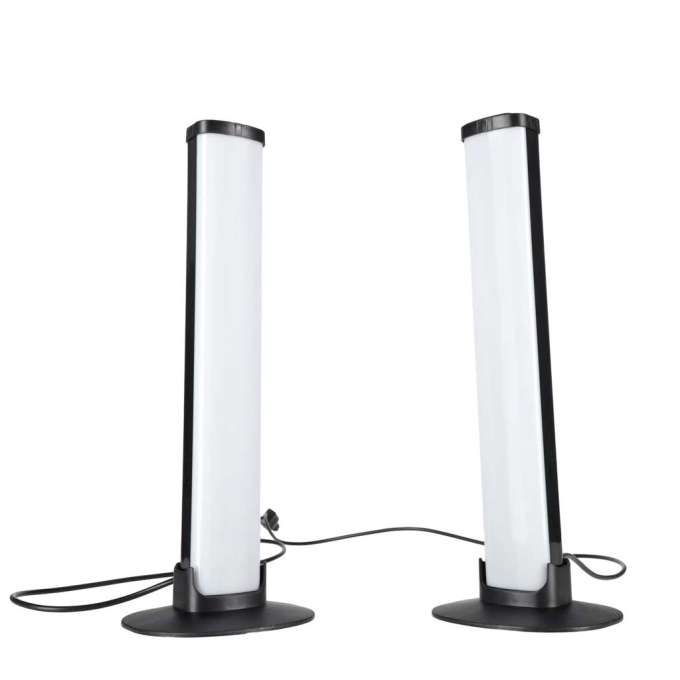 RGB LED Gaming Desk Lamp Column/Pillar Style with Remote Control Set of 2