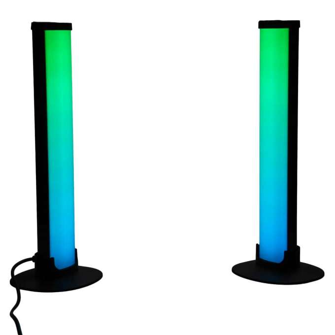RGB LED Gaming Desk Lamp Column/Pillar Style with Remote Control Set of 2
