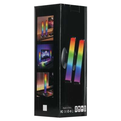 RGB LED Gaming Desk Lamp Column/Pillar Style with Remote Control Set of 2