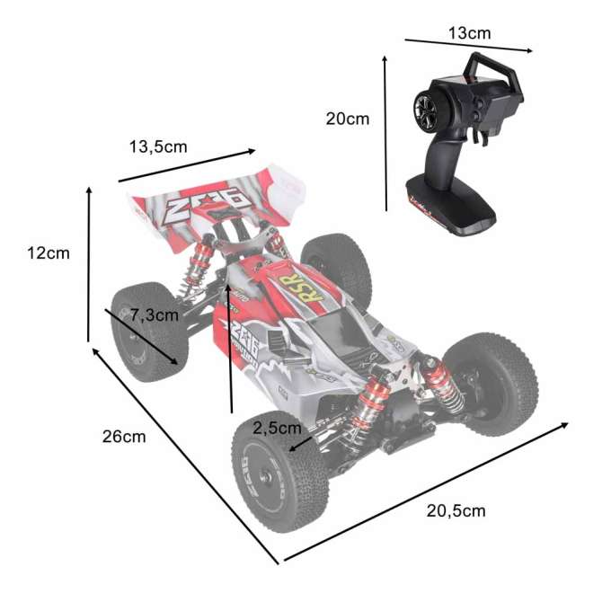 Samochód RC WLToys 144001 1:14 4WD Off-Road 60 km/h 2.4G RTR