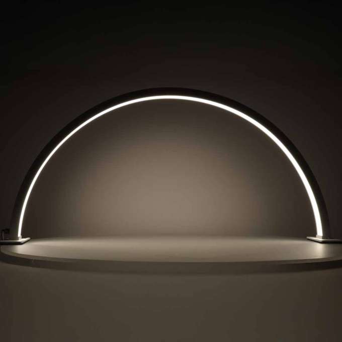 Shadowless LED Cosmetic Desk Lamp for Manicures Gold Curved Design