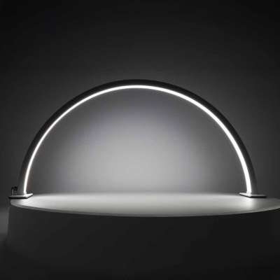 Shadowless LED Cosmetic Desk Lamp for Manicures Gold Curved Design
