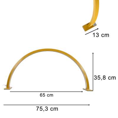Shadowless LED Cosmetic Desk Lamp for Manicures Gold Curved Design