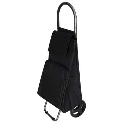 Shopping cart with wheels and insulated pocket 95 cm black
