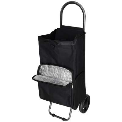 Shopping cart with wheels and insulated pocket 95 cm black