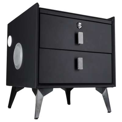 Smart Nightstand with Fingerprint Lock and Wireless Charging Black