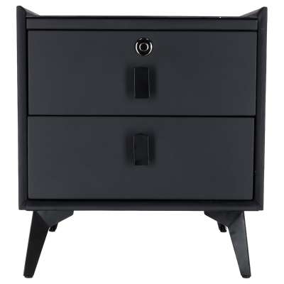Smart Nightstand with Fingerprint Lock and Wireless Charging Black