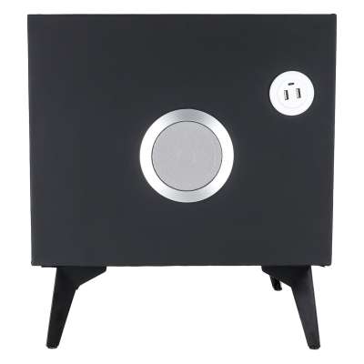 Smart Nightstand with Fingerprint Lock and Wireless Charging Black