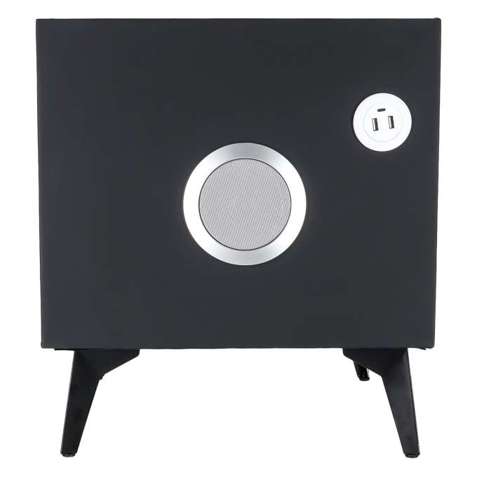Smart Nightstand with Fingerprint Lock and Wireless Charging Black