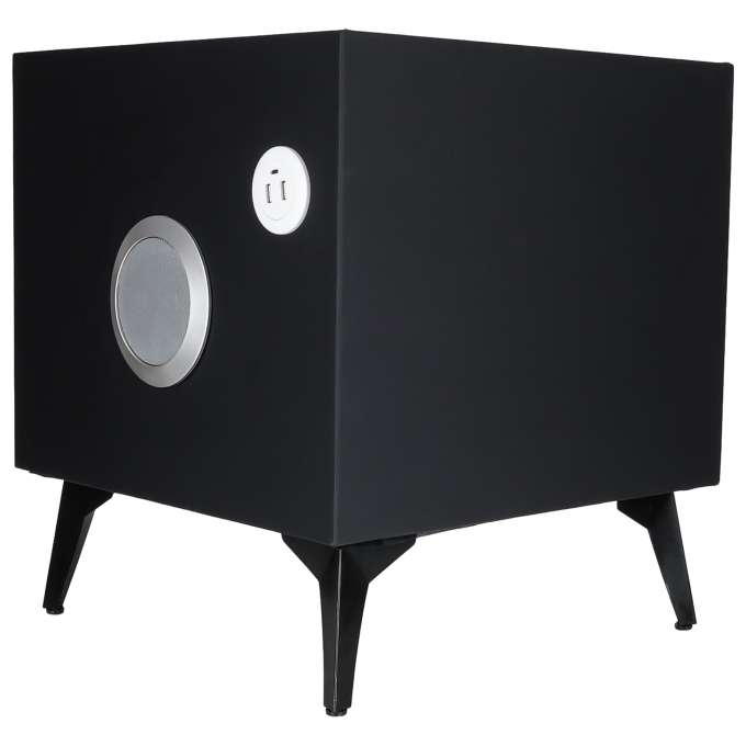 Smart Nightstand with Fingerprint Lock and Wireless Charging Black