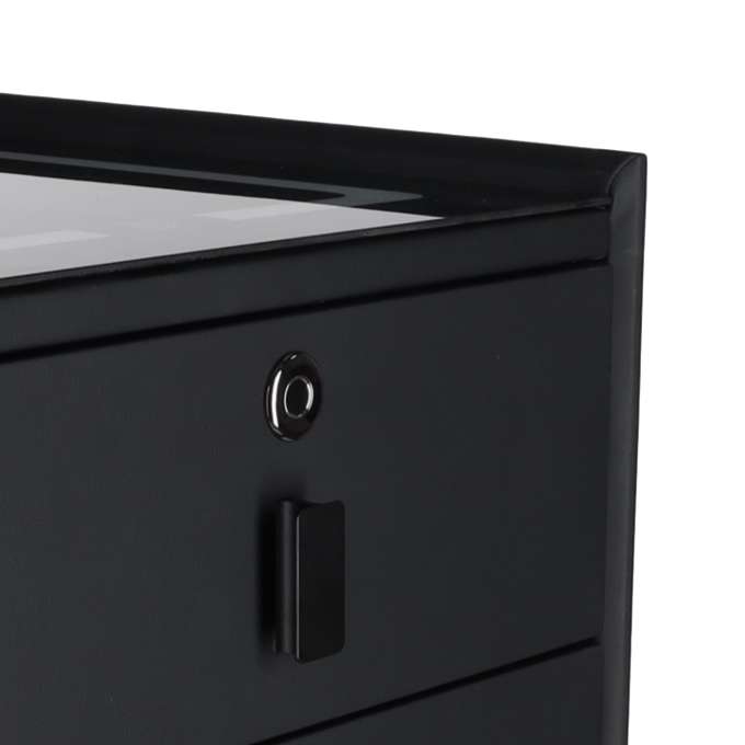 Smart Nightstand with Fingerprint Lock and Wireless Charging Black
